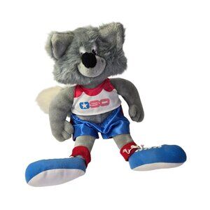 Vintage Silver Fox Plush US Senior Olympic Games Mascot Stuffed Animal 1988 Gray